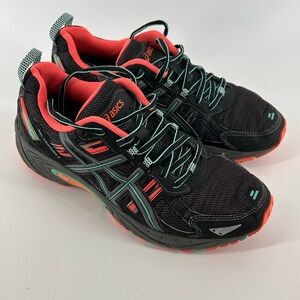 Asics T5N8N Gel-Venture 5 Running Shoes - Black/Coral/Teal - Women's 9